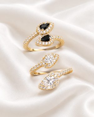Anillo gotas dorado